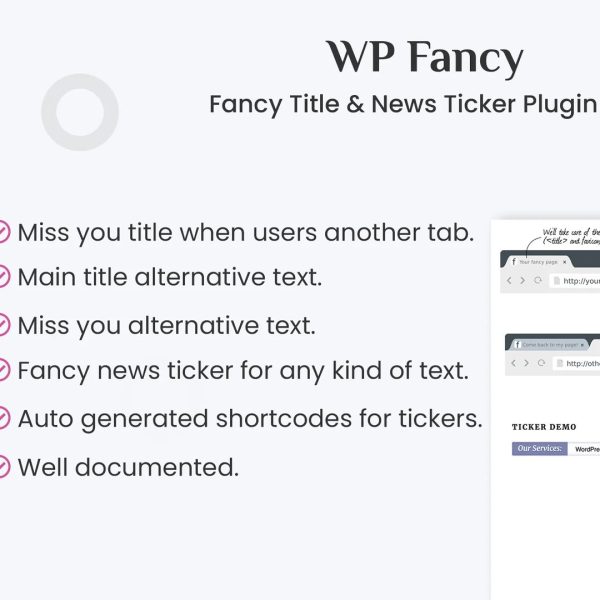 ⚙️ Fancy Title and News Ticker WP Plugin