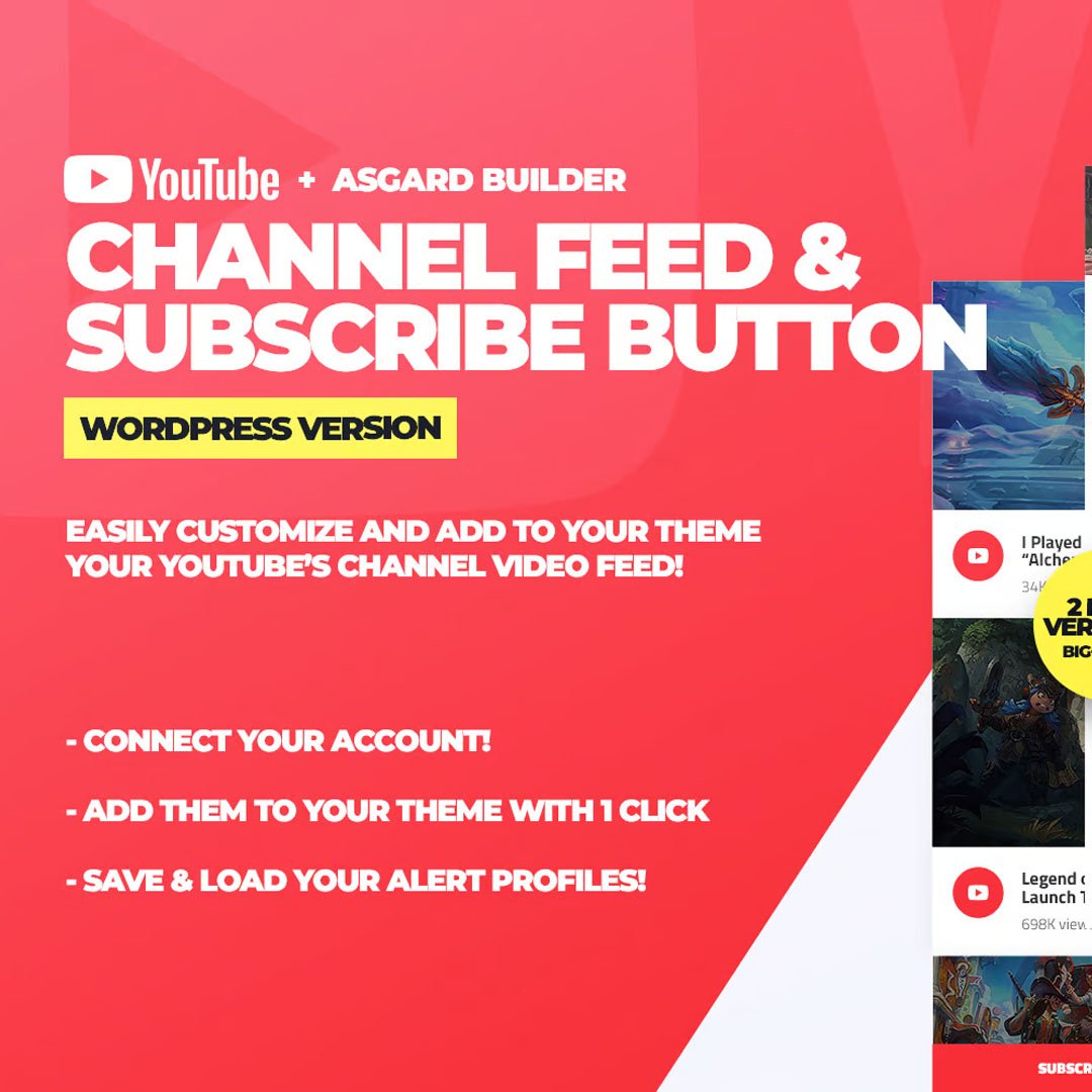 π Youtube Channel Feed and Subscribe Box Plugin